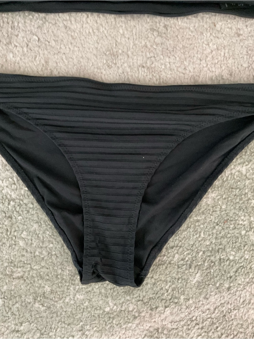 H&M Black Ribbed Triangle Bikini Set - Picture 2 of 6